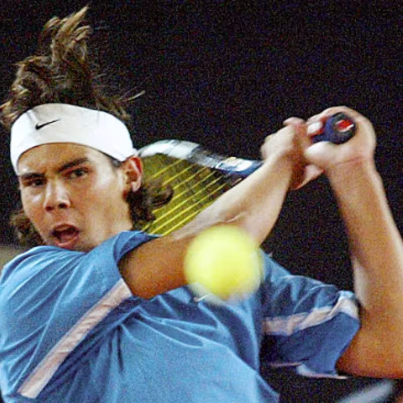 Rafael Nadal, en el partido ante Moyá en Hamburgo 2003. Fuente: Getty