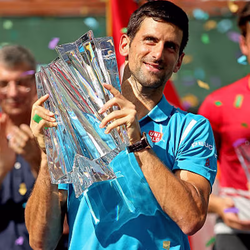 Novak Djokovic tras ganar Indian Wells 2016. Foto: getty