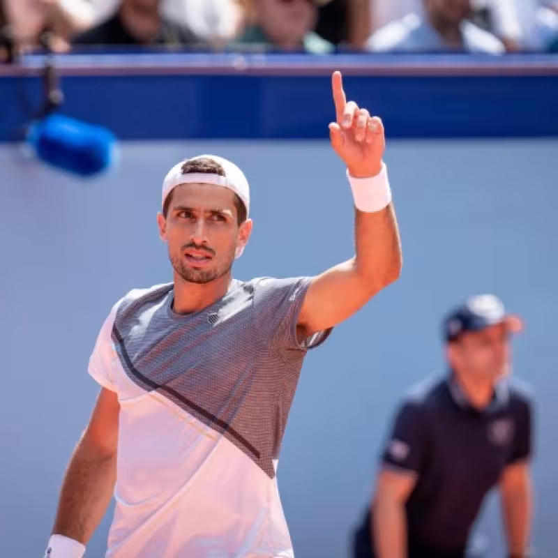 Pedro Cachín festeja un punto en la final. Foto: ATP Gstaad