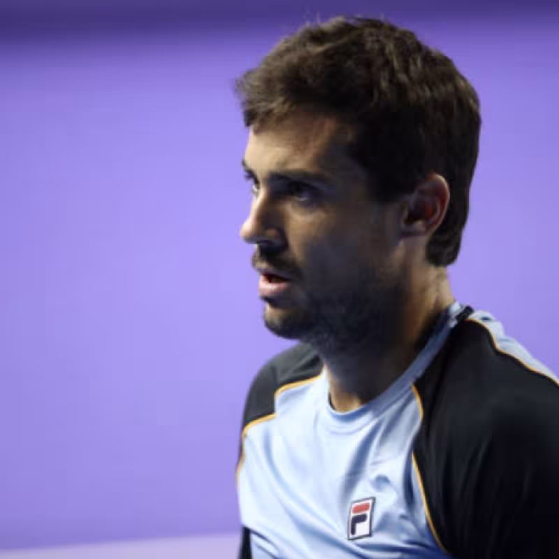 Guido Pella disputando un encuentro oficial. Fuente: Getty. 