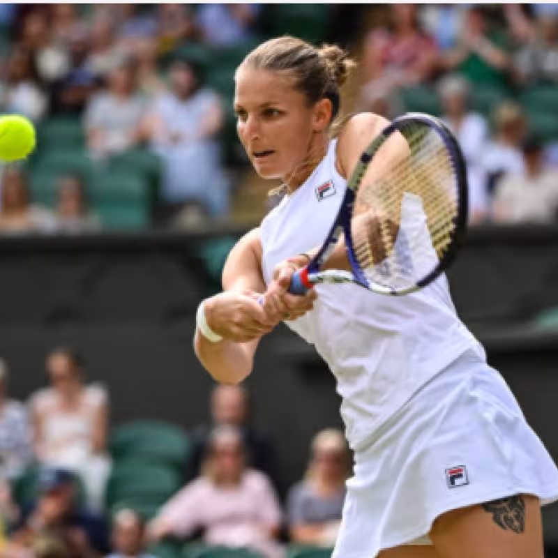 Karolina Pliskova en su partido de hoy. Fuente: Getty