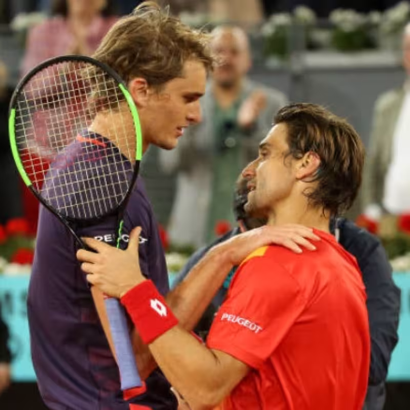 David Ferrer y Alexander Zverev. Foto: Getty Images