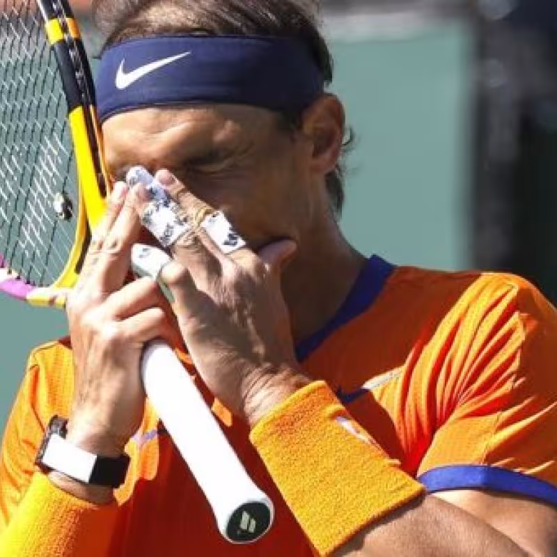 Rafa Nadal estará de baja de 4 a 6 semanas tras una fisura en el arco costal. Foto: Getty