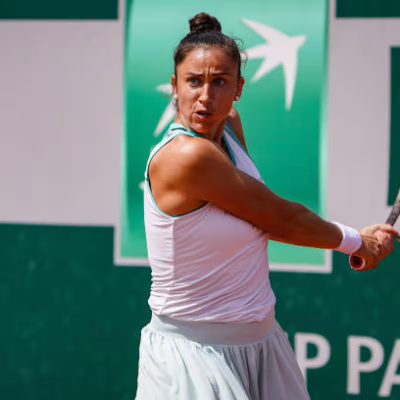 Sara Sorribes, alegría en Roland Garros 2023. Foto: gettyimages