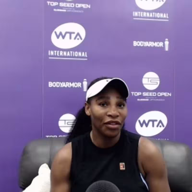 Serena Williams en la conferencia de prensa. Fuente: @NickMcCarvel