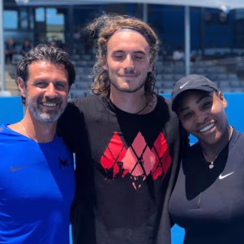 Serena entrenó con Tsitsipas en la Arthur Ashe