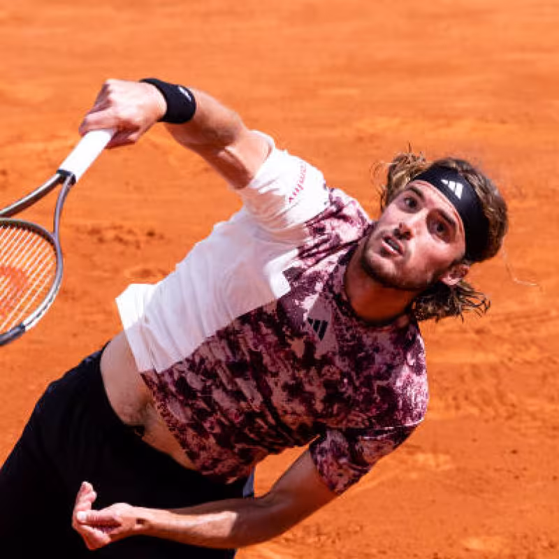 Stefanos Tsitsipas en Montecarlo 2023. Foto: getty