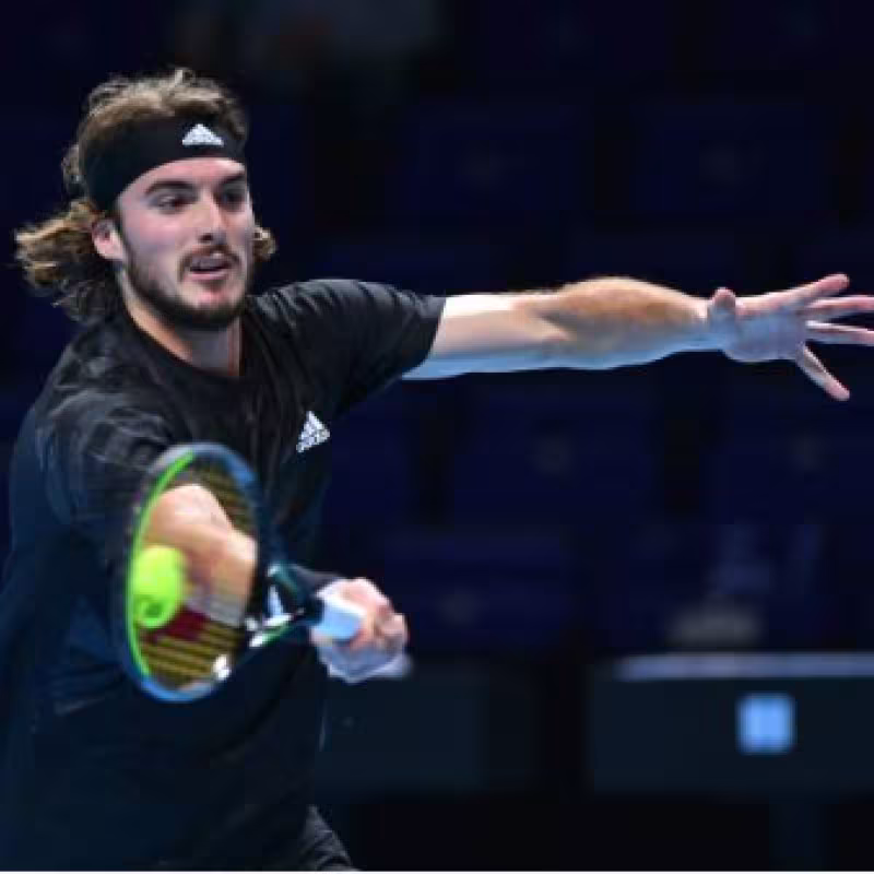Stefanos Tsitsipas gana a Andrey Rublev en Nitto ATP Finals 2020. Foto: gettyimages