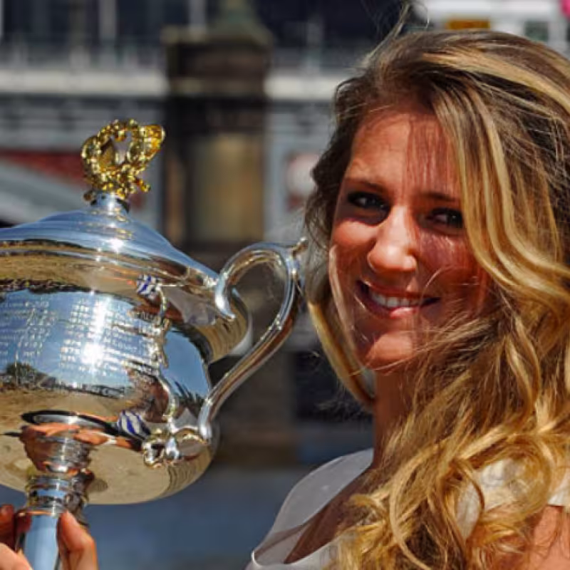 Victoria Azarenka, radiante tras conquistar su primer Grand Slam. Fuente: Getty