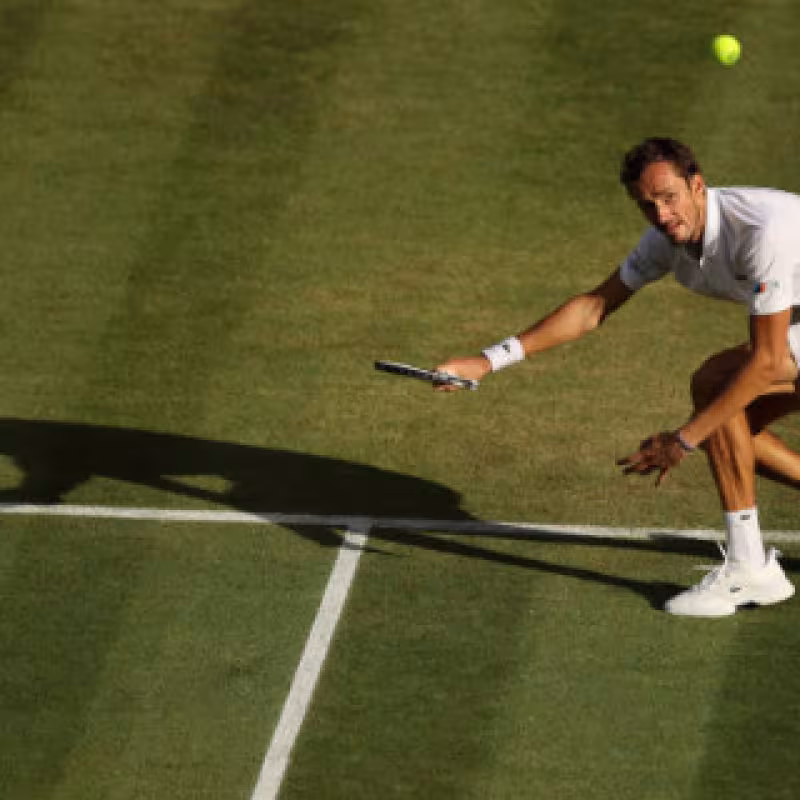 Daniil Medvedev, durante Wimbledon 2021. Fuente: Getty