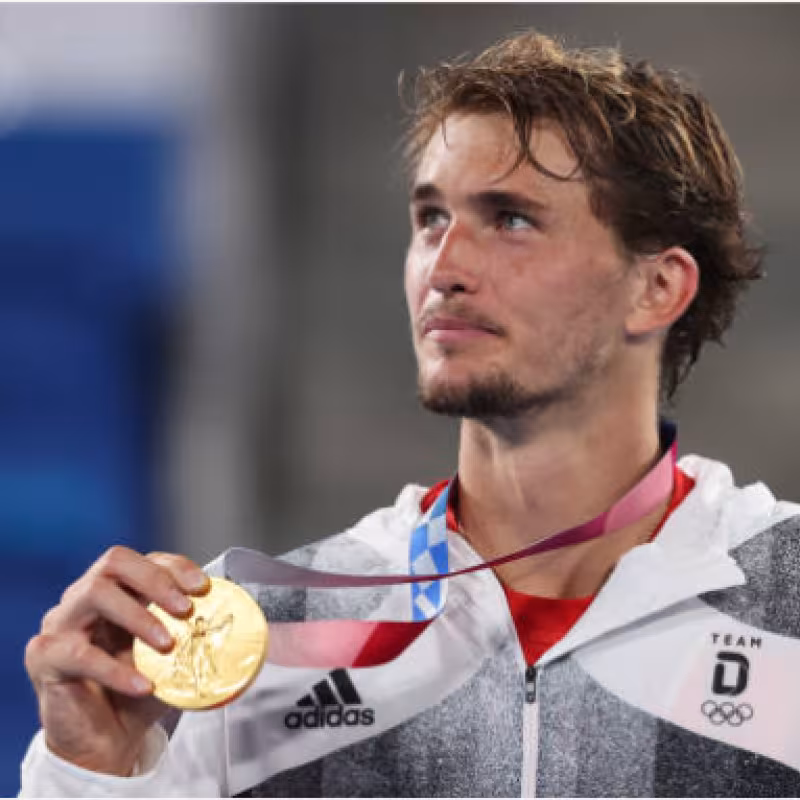 Alexander Zverev, con la medalla de oro. Fuente: Getty