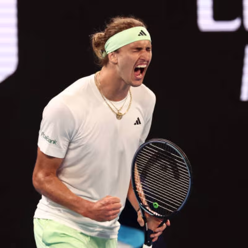 Alexander Zverev gana su partido ante Lukas Klein. Foto: Getty
