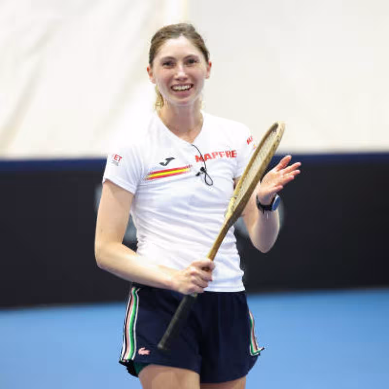 Cristina Bucsa, en la previa de las Finales de la BJK Cup. Fuente: Getty for ITF