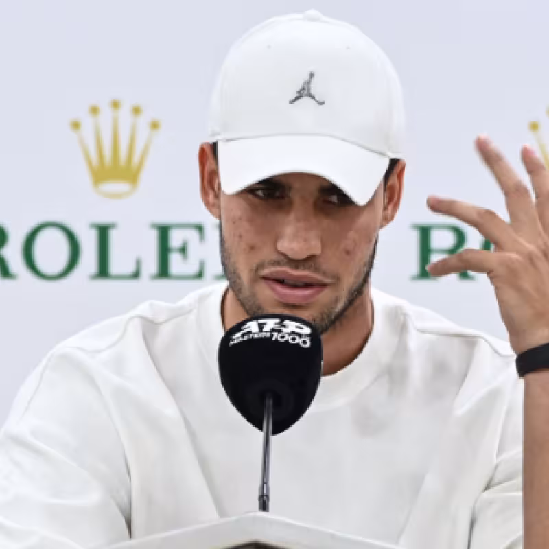 Carlos Alcaraz en el Media Day de Shanghái. Foto: Getty