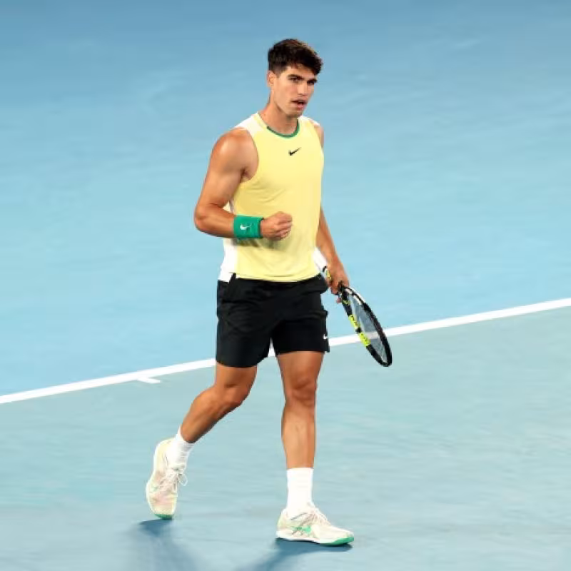 Alcaraz: "Creo que hoy ha sido más difícil porque llevo mucho tiempo sin competir". Foto: Getty