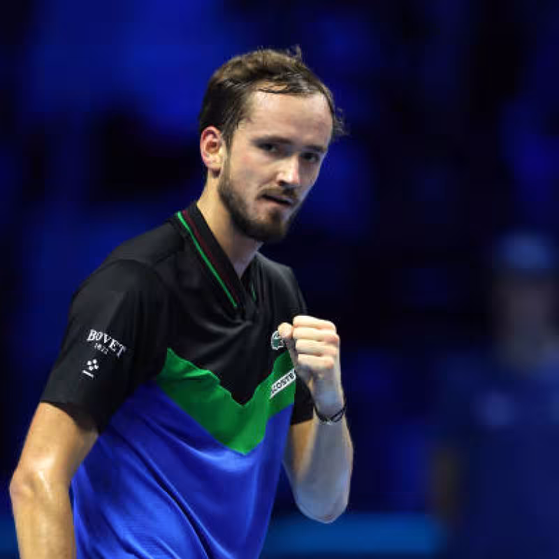 Daniil Medvedev gana a Andrey Rublev en ATP Finals 2023. Foto: gettyimages