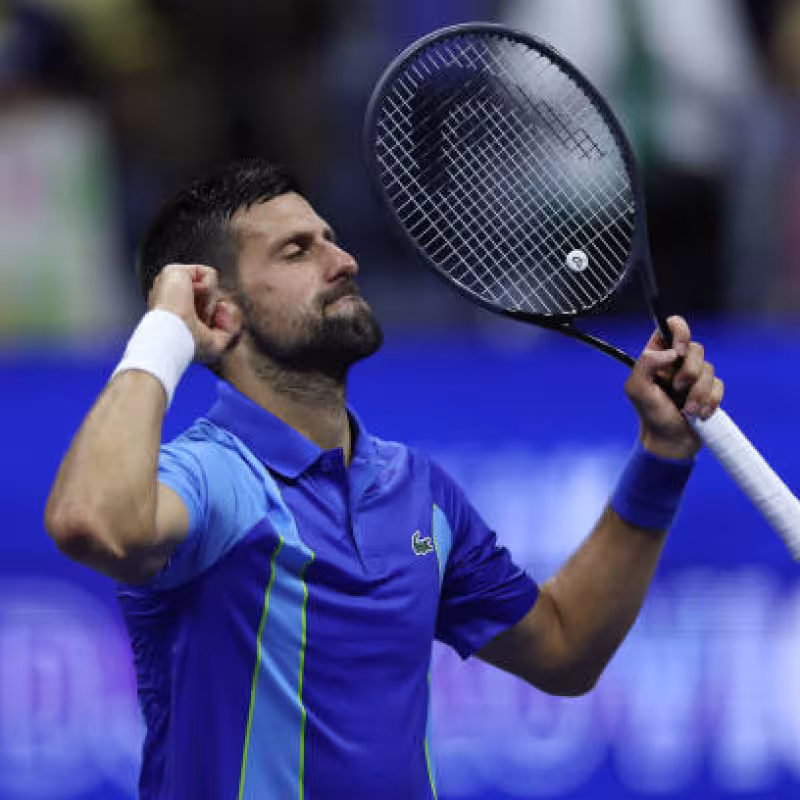 Novak Djokovic, alegría debut US Open 2023. Foto: gettyimages