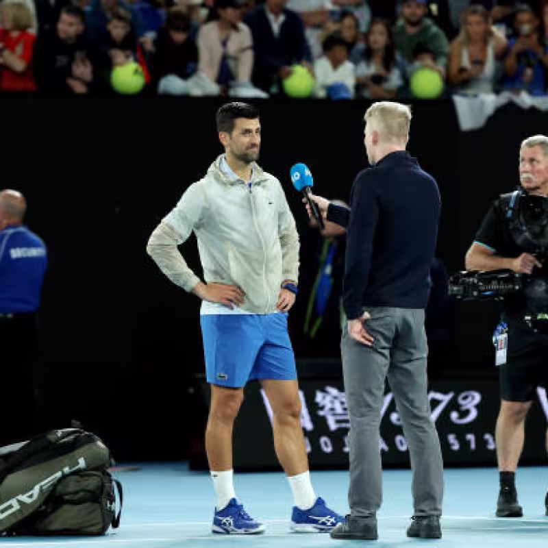 El gracioso mensaje de Djokovic a Agassi tras terminar el partido ante Prizmic