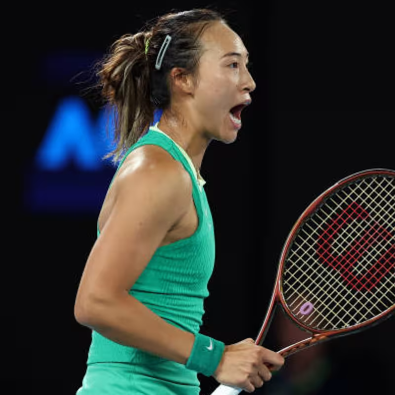 Qinwen Zheng en el Open de Australia 2024. Foto: getty