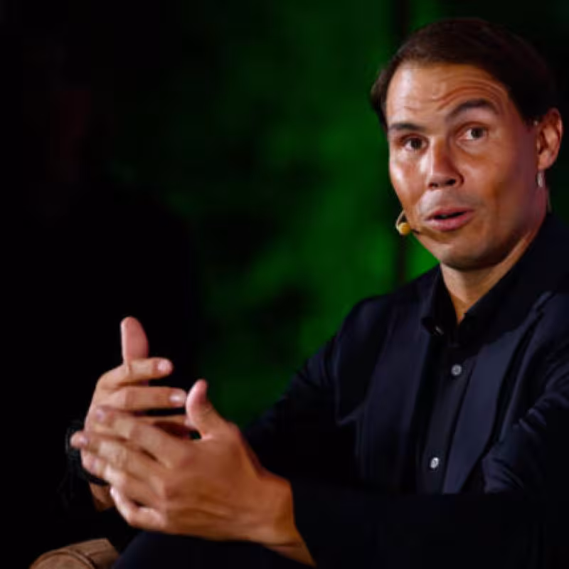 Rafael Nadal durante su última charla. Fuente: Getty