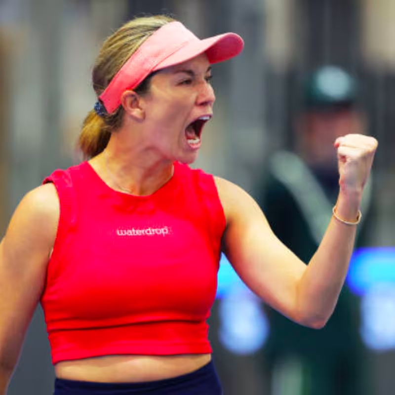 Danielle Collins celebra un punto. Fuente: Getty