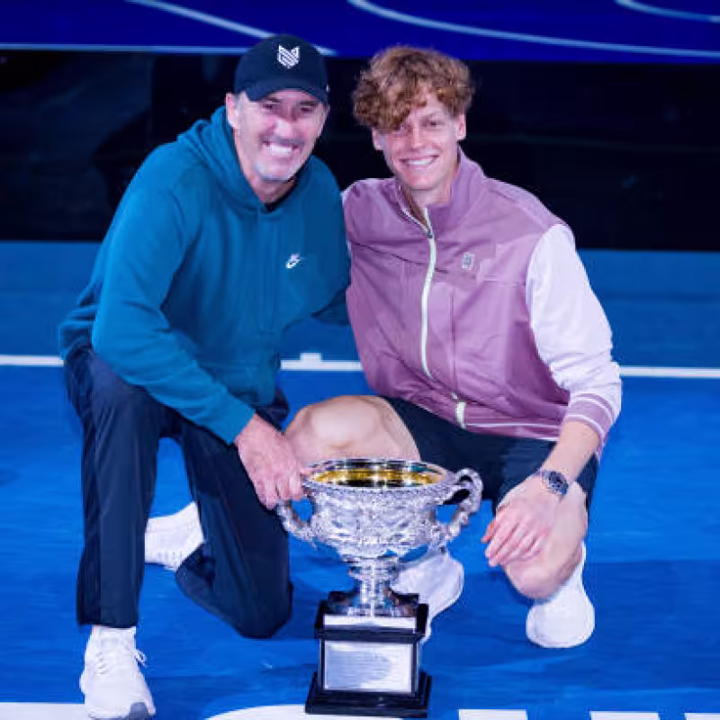 Darren Cahill y Jannik Sinner. Fuente: Getty