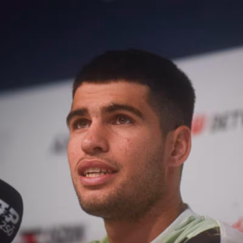 Carlos Alcaraz en rueda de prensa. Fuente: Getty