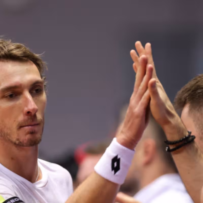 Lukas Klein, de Eslovaquia, en la Copa Davis 2024. Foto: Getty
