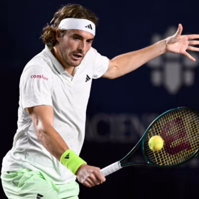 Stefanos Tsitsipas en el ATP de Los Cabos. Foto: getty