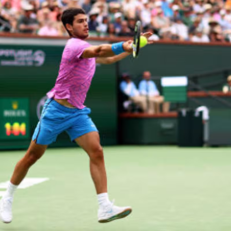 Alcaraz durante el partido ante Auger-Aliassime. Foto: Gettyimages