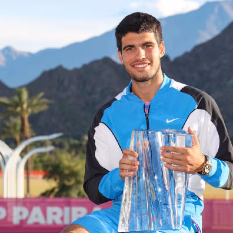 Carlos Alcaraz en Indian Wells 2024. Foto: getty