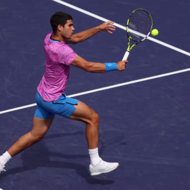 Carlos Alcaraz en Indian Wells 2024. Foto: getty