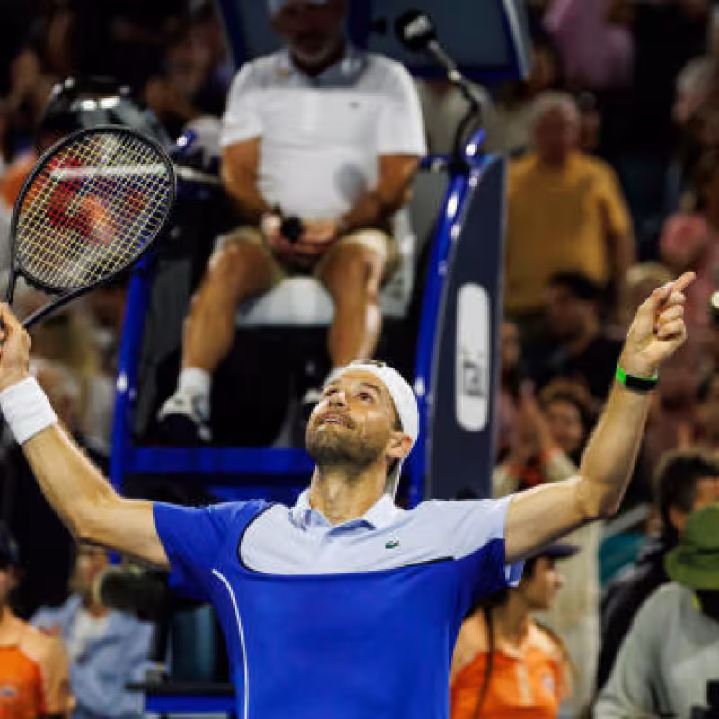 Grigor Dimitrov en el Miami Open 2024. Foto: getty