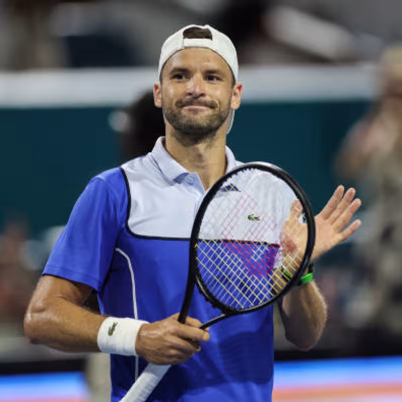 Grigor Dimitrov en el Miami Open 2024. Foto: getty