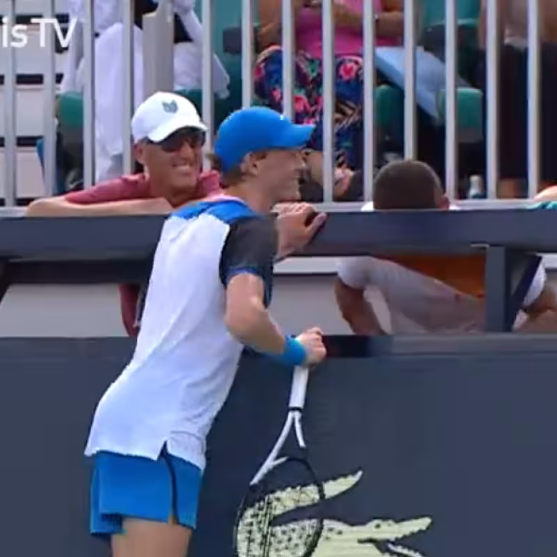 Jannik Sinner en el Miami Open 2024. Foto: TennisTV