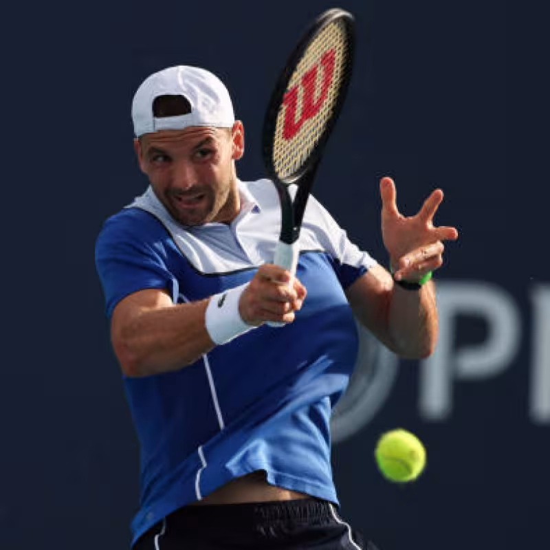 Grigor Dimitrov en el Miami Open 2024. Foto: getty