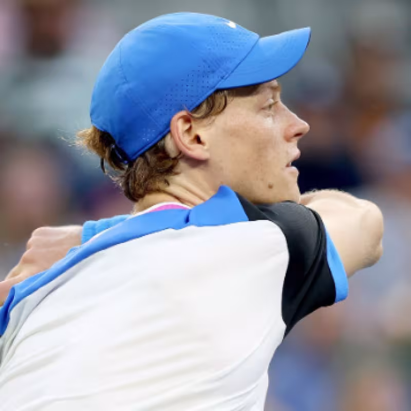 Jannik Sinner en el Miami Open 2024. Foto: Getty