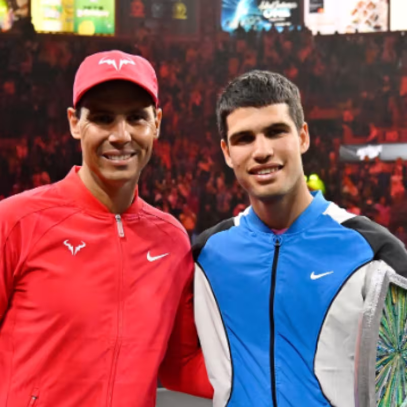 Rafael Nadal y Carlos Alcaraz. Foto: Getty