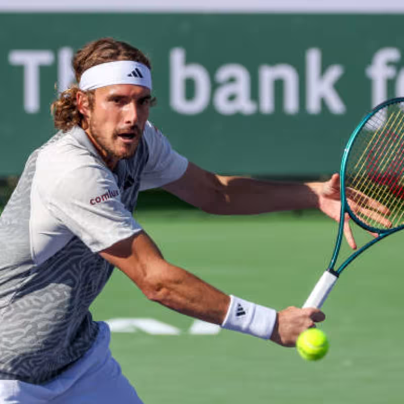 Stefanos Tsitsipas en Indian Wells 2024. Foto: getty
