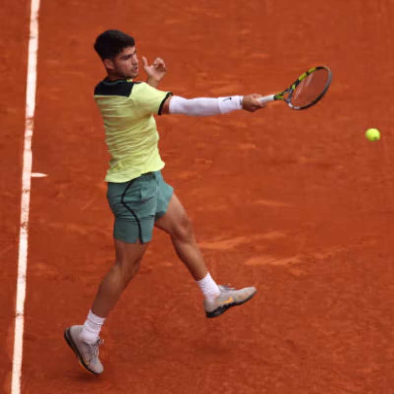 Alcaraz sigue rodándose a costa de un inofensivo Seyboth Wild. Foto: Gettyimages