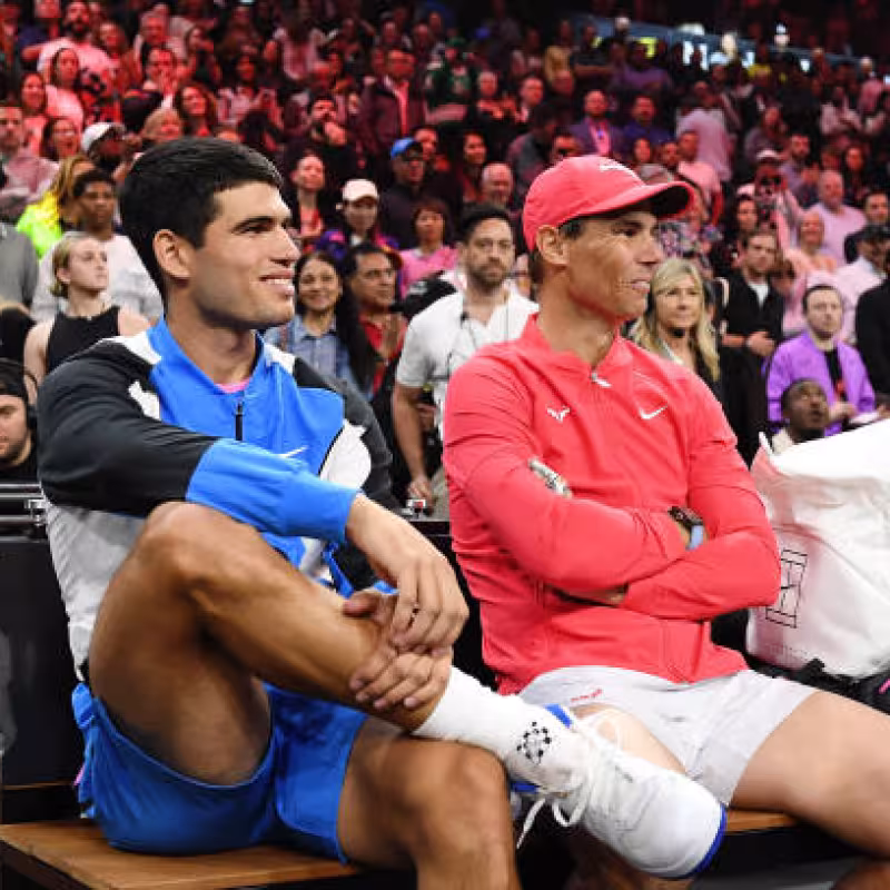 Carlos Alcaraz y Rafael Nadal. Foto: Getty