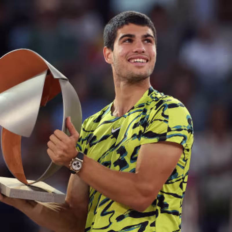 Carlos Alcaraz en el Mutua Madrid Open 2023. Foto: getty