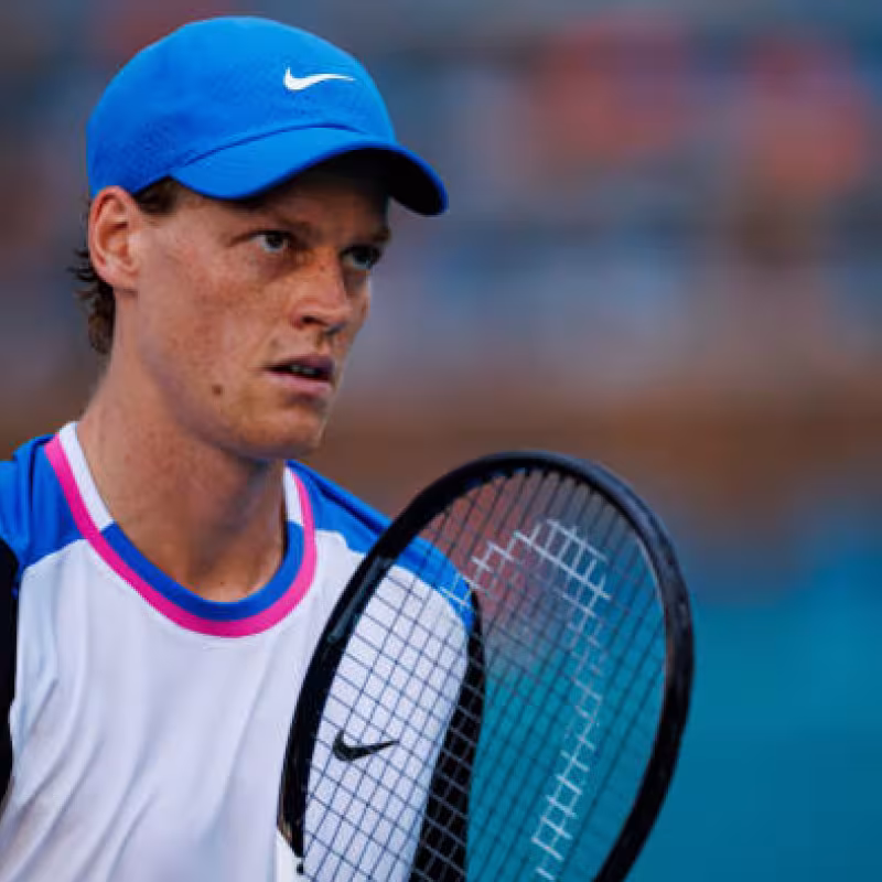 Jannik Sinner en el Miami Open 2024. Foto: getty