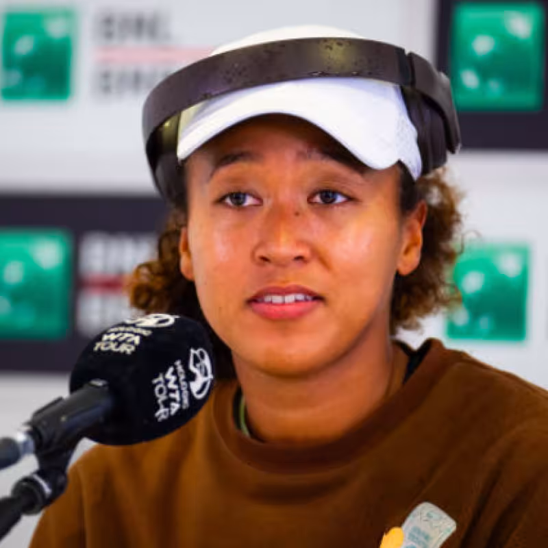 Naomi Osaka habla con la prensa en Roma. Fuente: Getty