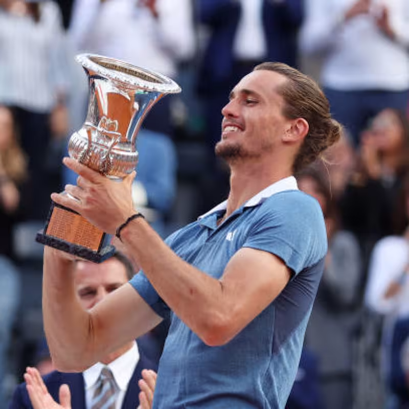Alexander Zverev, campeón en el ATP Roma 2024. Foto: Getty
