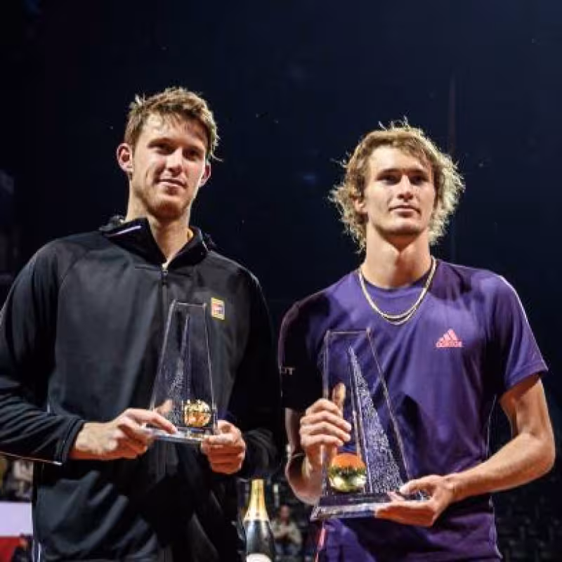 Nicolas Jarry y Alexander Zverev en Ginebra 2019. Foto: Getty