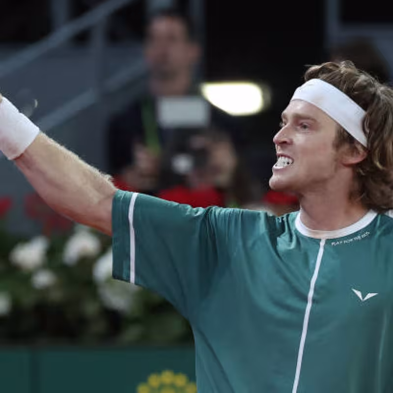 Andrey Rublev, campeón del Mutua Madrid Open 2024. Foto: Getty