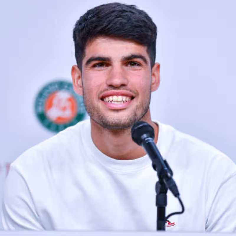 Carlos Alcaraz en el Media Day de Roland Garros 2024. Foto: Getty