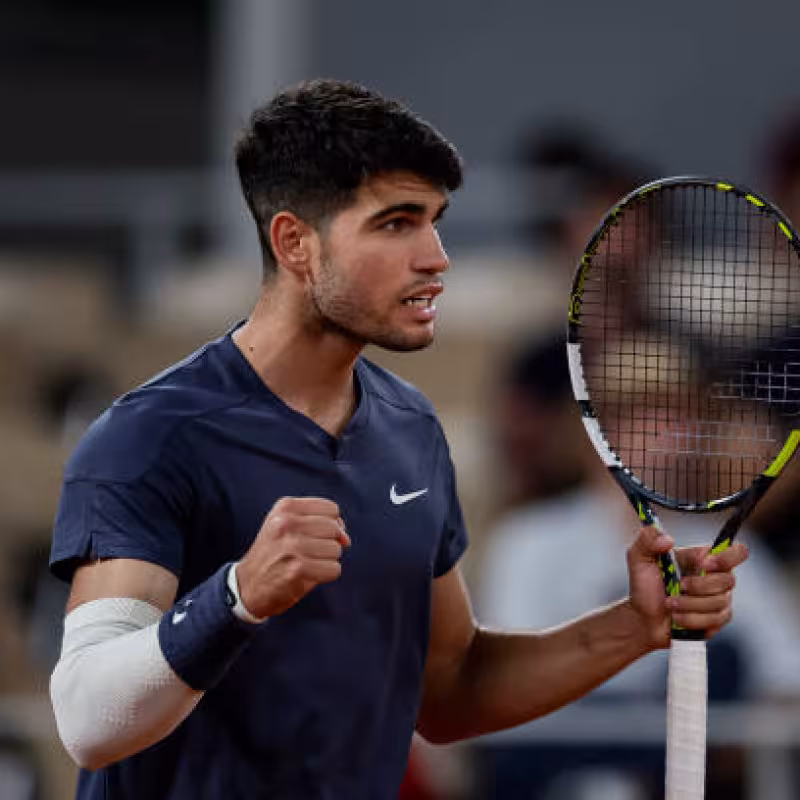 Carlos Alcaraz en Roland Garros 2024. Foto: Getty