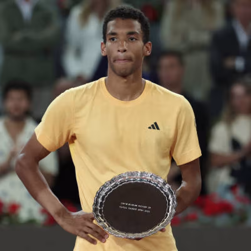Felix Auger Aliassime, finalista en el Mutua Madrid Open 2024. Foto: Getty